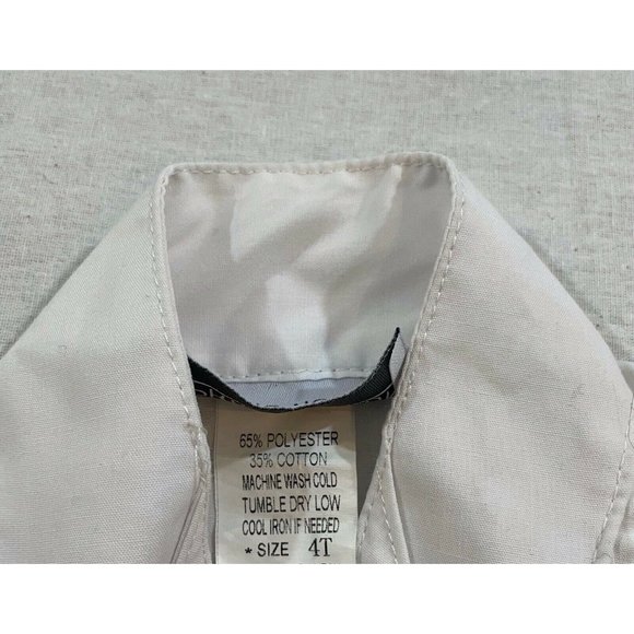Spring Notion Boy Shirt Button Down White Buttons Long Sleeve Cotton Size 4T - Picture 5 of 9